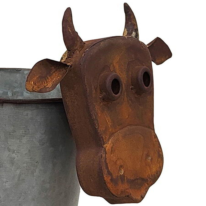 Willow &amp; Silk Cow Pot Planter - Rust