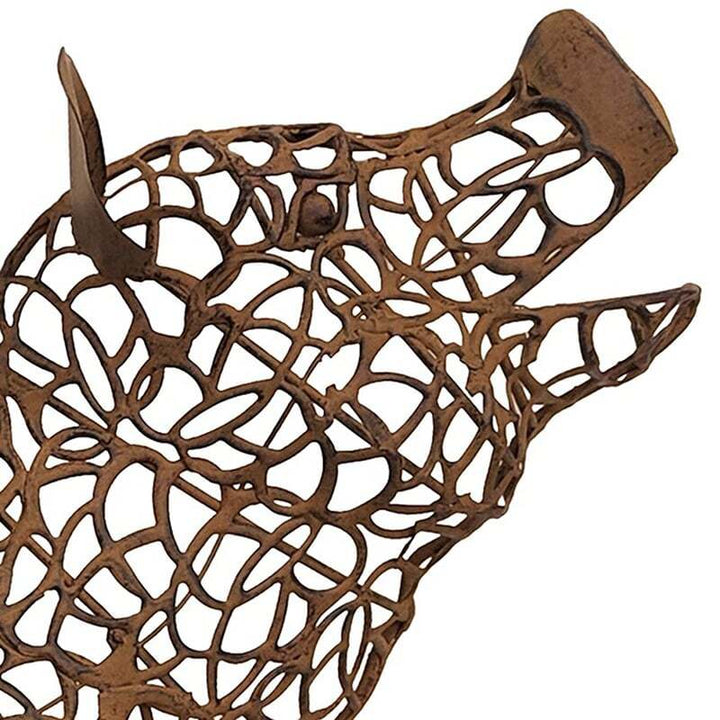 Willow &amp; Silk Metal 49cm Rusty Farm Pig Hanging Wall Art