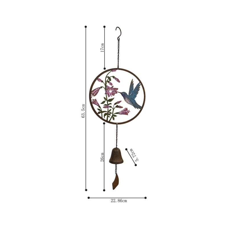 Willow &amp; Silk Hummingbird Laser-Cut Hanging Bell Decor