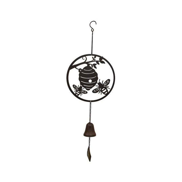 Willow &amp; Silk Hanging Metal Decor Beehive &amp; Honey Bees Bell