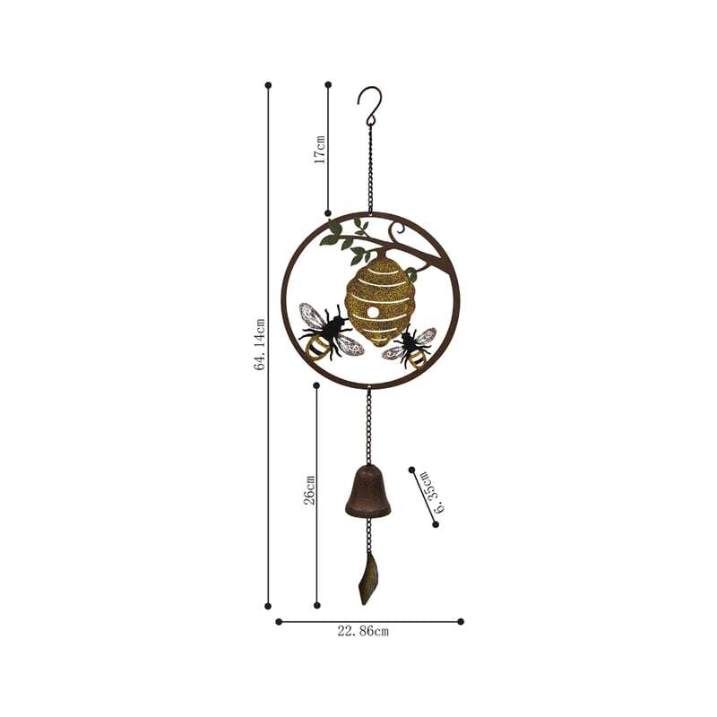 Willow &amp; Silk Hanging Metal Decor Beehive &amp; Honey Bees Bell
