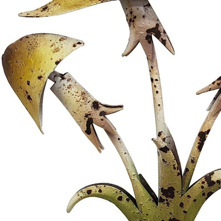 Willow &amp; Silk Metal 20.5cm Yellow Mushroom Bunch Garden Stake
