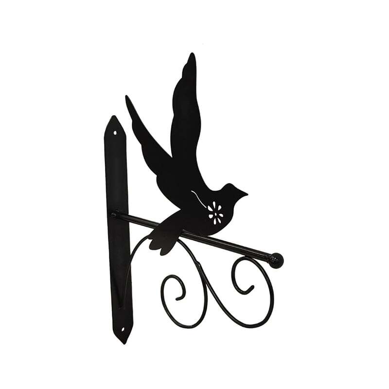 Willow &amp; Silk Black 33.5cm Flying Bird Silhouette Wall Hook Bracket