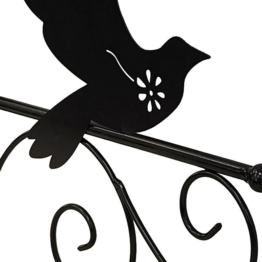 Willow &amp; Silk Black 33.5cm Flying Bird Silhouette Wall Hook Bracket