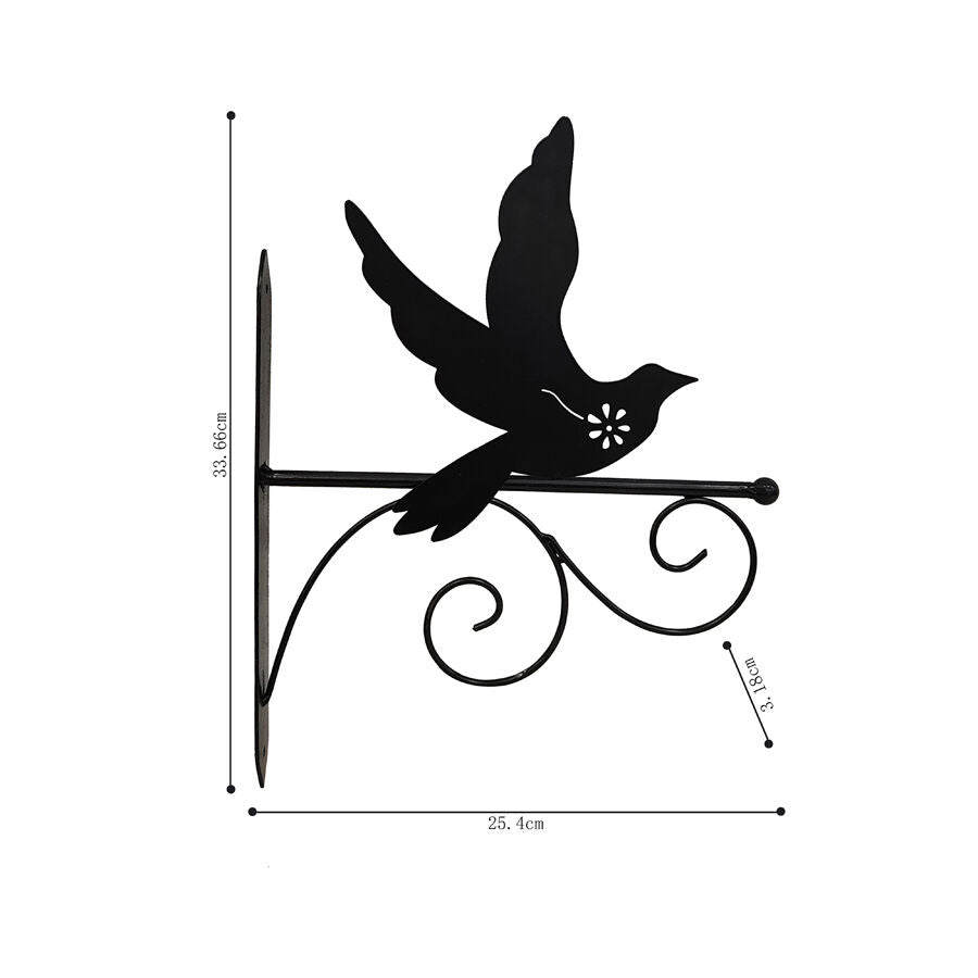 Willow &amp; Silk Black 33.5cm Flying Bird Silhouette Wall Hook Bracket