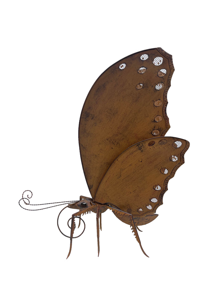 Willow &amp; Silk Metal 70cm Rustic Garden Butterfly Statue/ Figurine