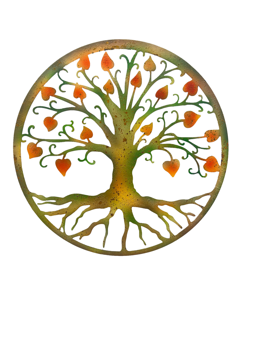 Willow &amp; Silk Metal 60cm Laser Cut Round Tree of Life w/ Roots Wall Art