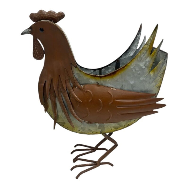 Willow &amp; Silk Distress Finish Chicken Planter/Storage Holder 26x11.5x30.5cm