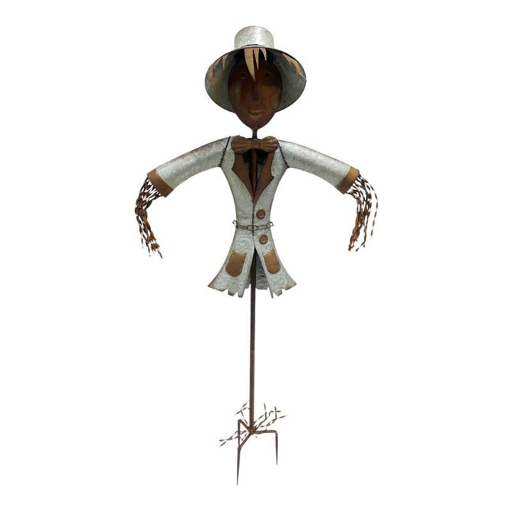 Willow &amp; Silk Scarecrow Garden Stake Statue 84x25.5x130cm