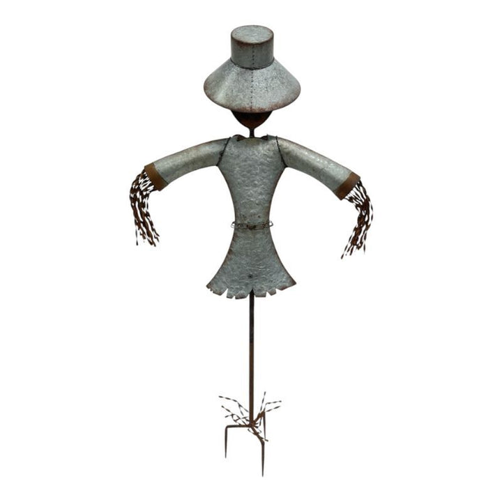 Willow &amp; Silk Scarecrow Garden Stake Statue 84x25.5x130cm