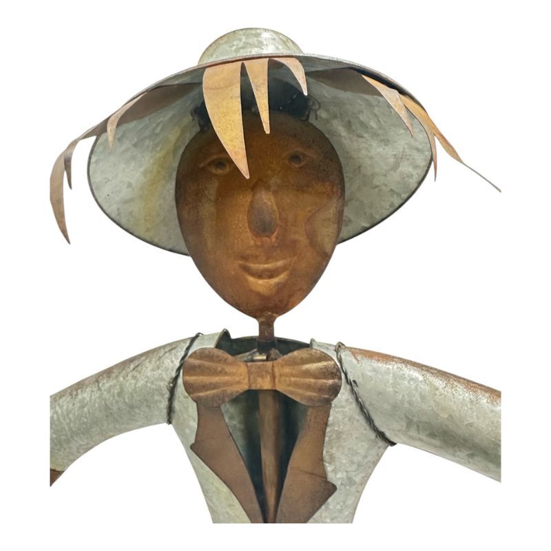 Willow &amp; Silk Scarecrow Garden Stake Statue 84x25.5x130cm