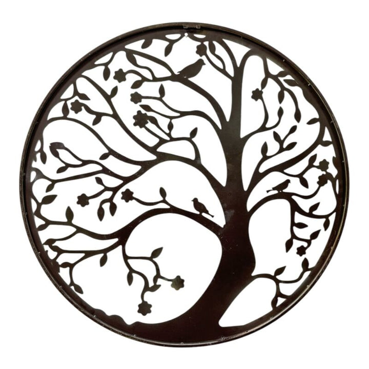 Willow &amp; Silk Round Laser Cut Tree of Life w/Red Birds 80x0.65x80 cm