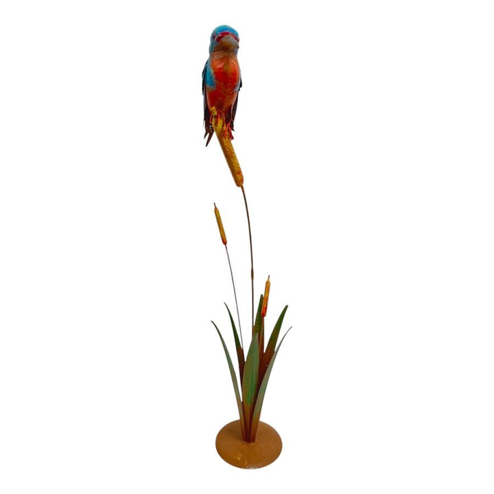 Willow &amp; Silk Tranquil Kingfisher on Bulrush Garden Statue