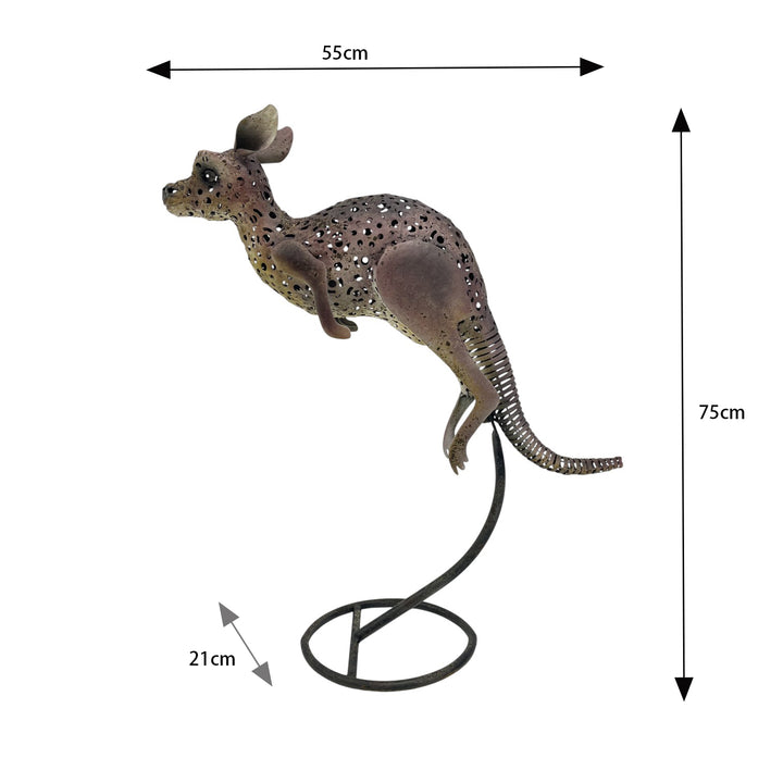Willow &amp; Silk Jumping Kangaroo on Stand 55x21x75cm