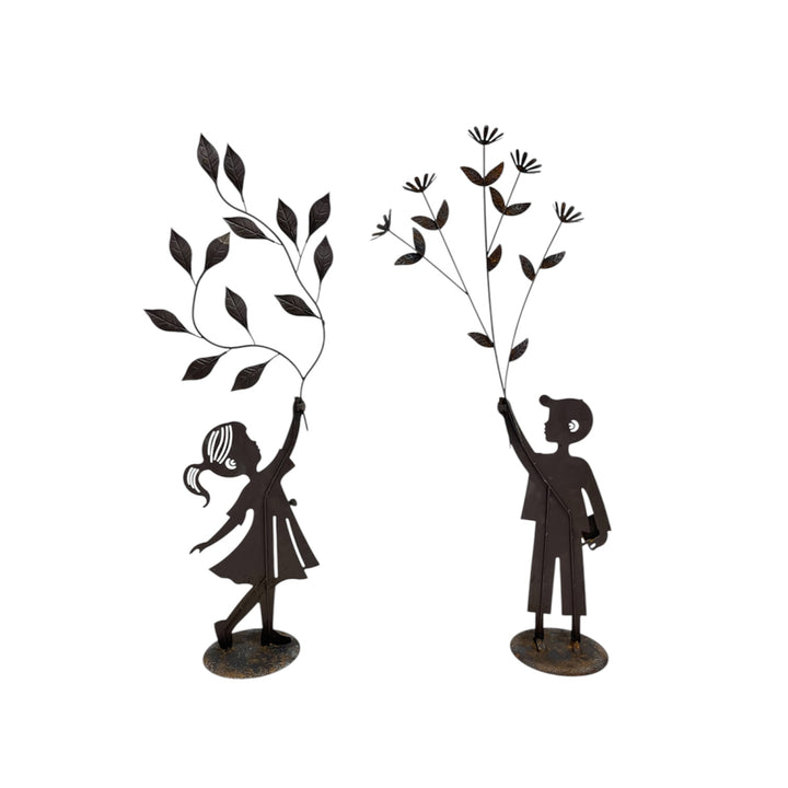 Willow &amp; Silk Set/2 Asst Kids W/Branches 33x16.5x88cm/31x16.5x84cm