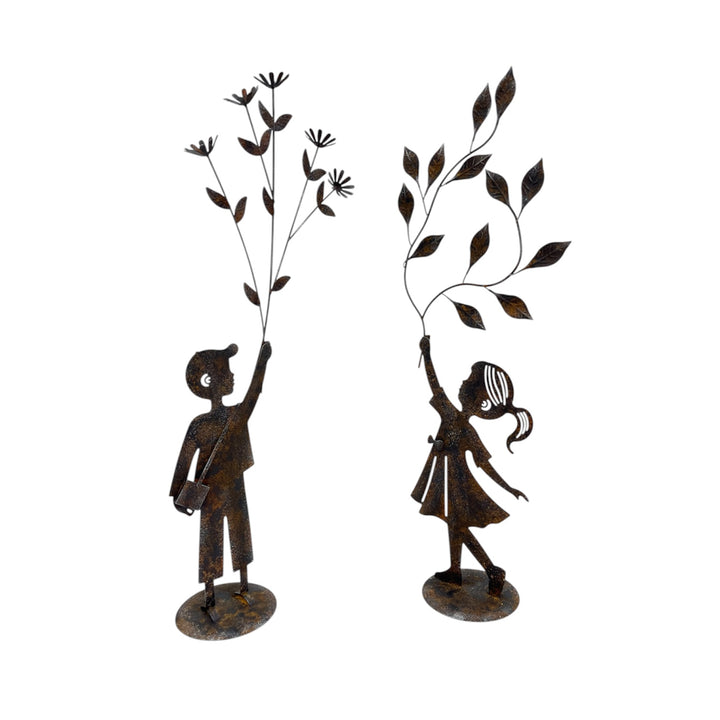 Willow &amp; Silk Set/2 Asst Kids W/Branches 33x16.5x88cm/31x16.5x84cm