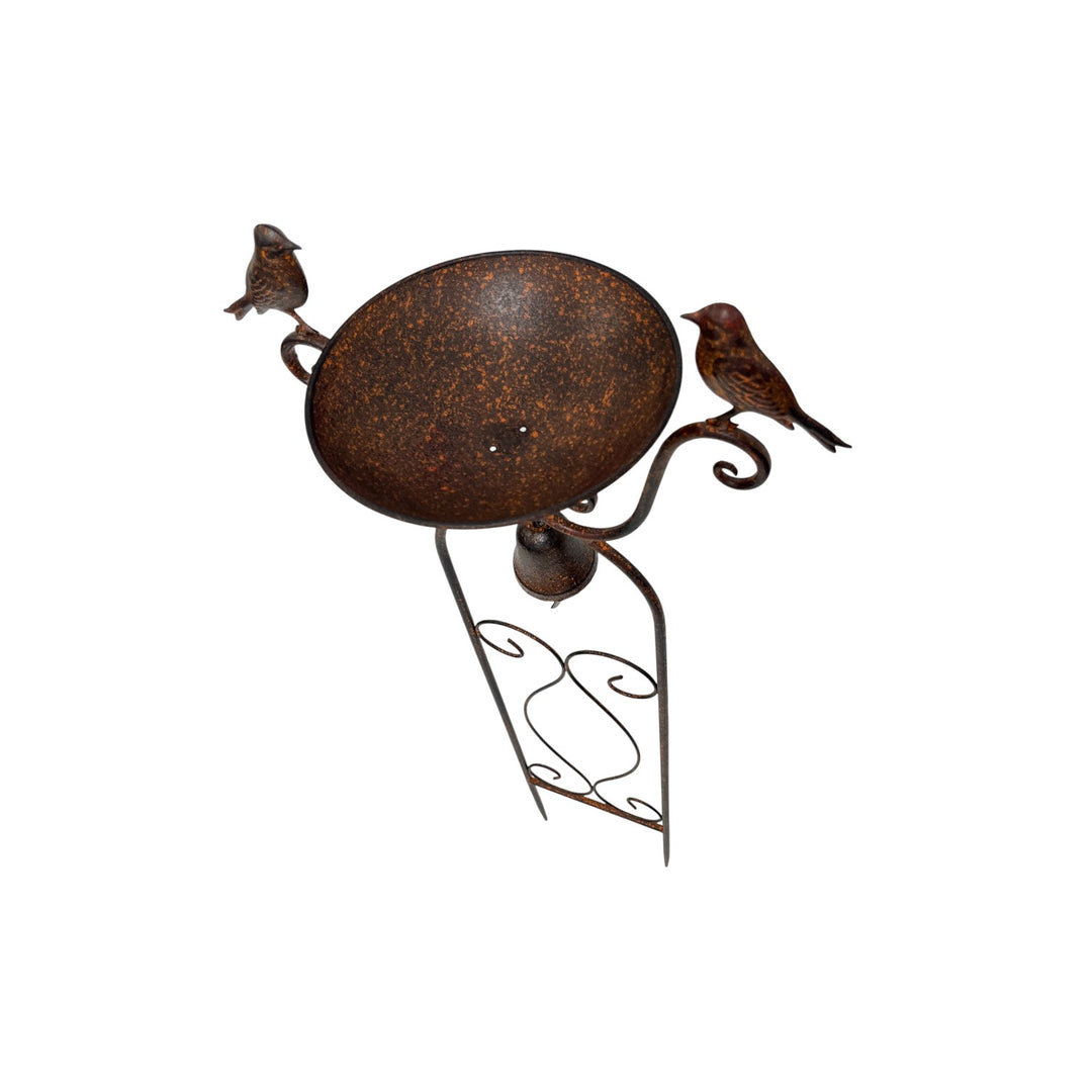 Willow &amp; Silk Birdfeeder Stake W/Birds &amp; Fleur-de-Lis 37.5x19x90.5cm