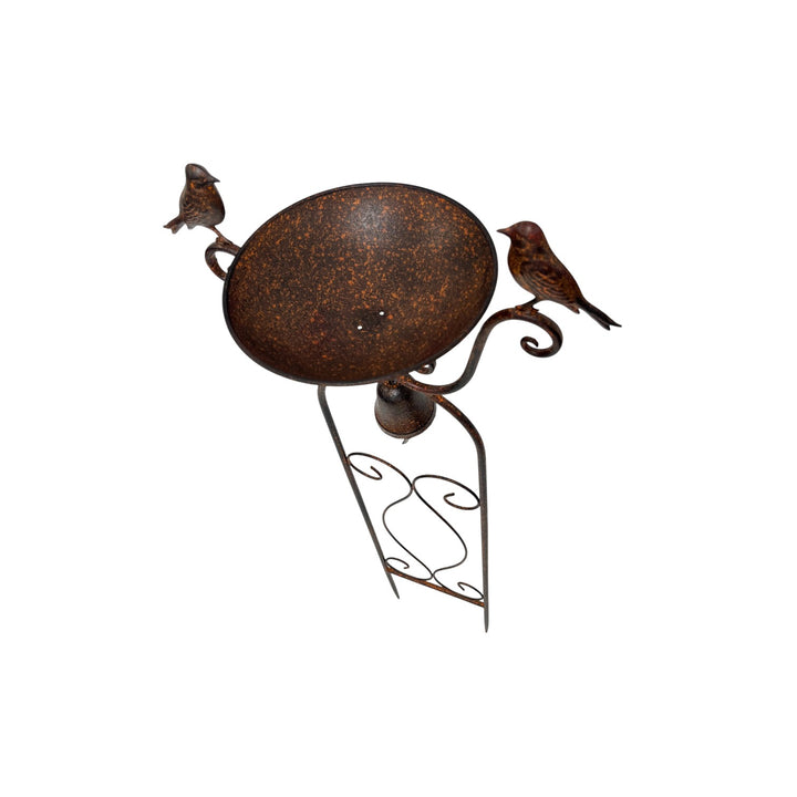 Willow &amp; Silk Birdfeeder Stake W/Birds &amp; Fleur-de-Lis 37.5x19x90.5cm