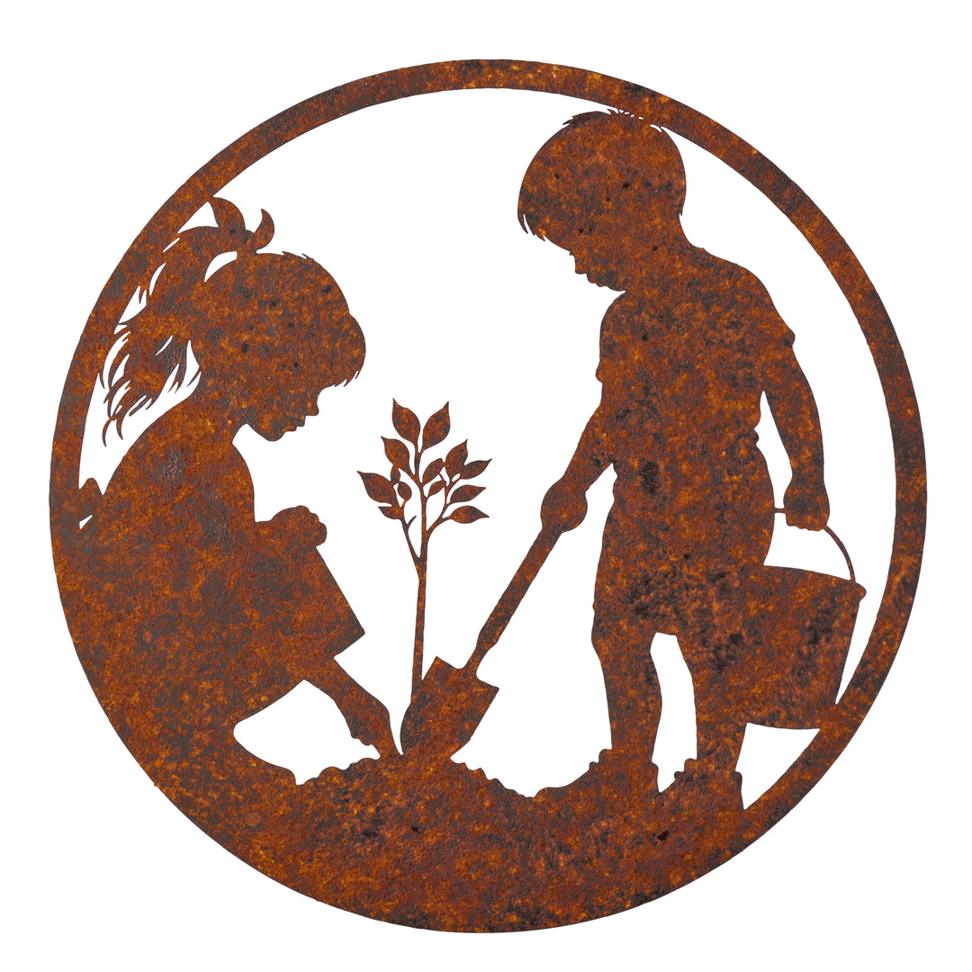 Willow &amp; Silk Laser Cut Kids in The Garden Wall Art  60x0.6x60cm