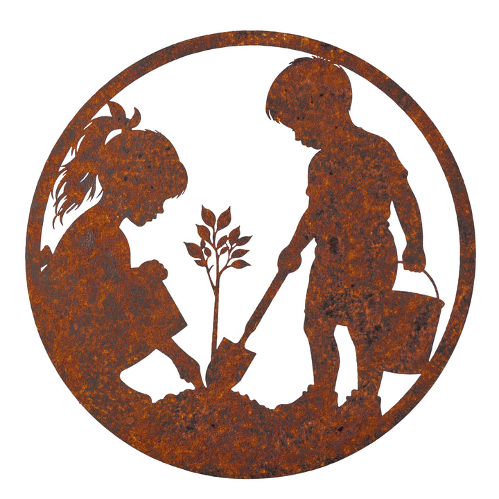 Willow &amp; Silk Laser Cut Kids in The Garden Wall Art  60x0.6x60cm