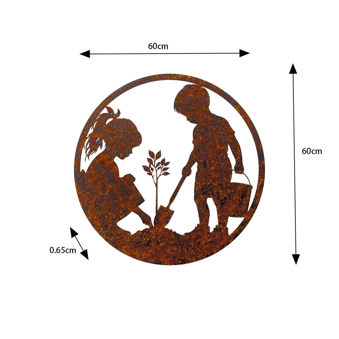 Willow &amp; Silk Laser Cut Kids in The Garden Wall Art  60x0.6x60cm