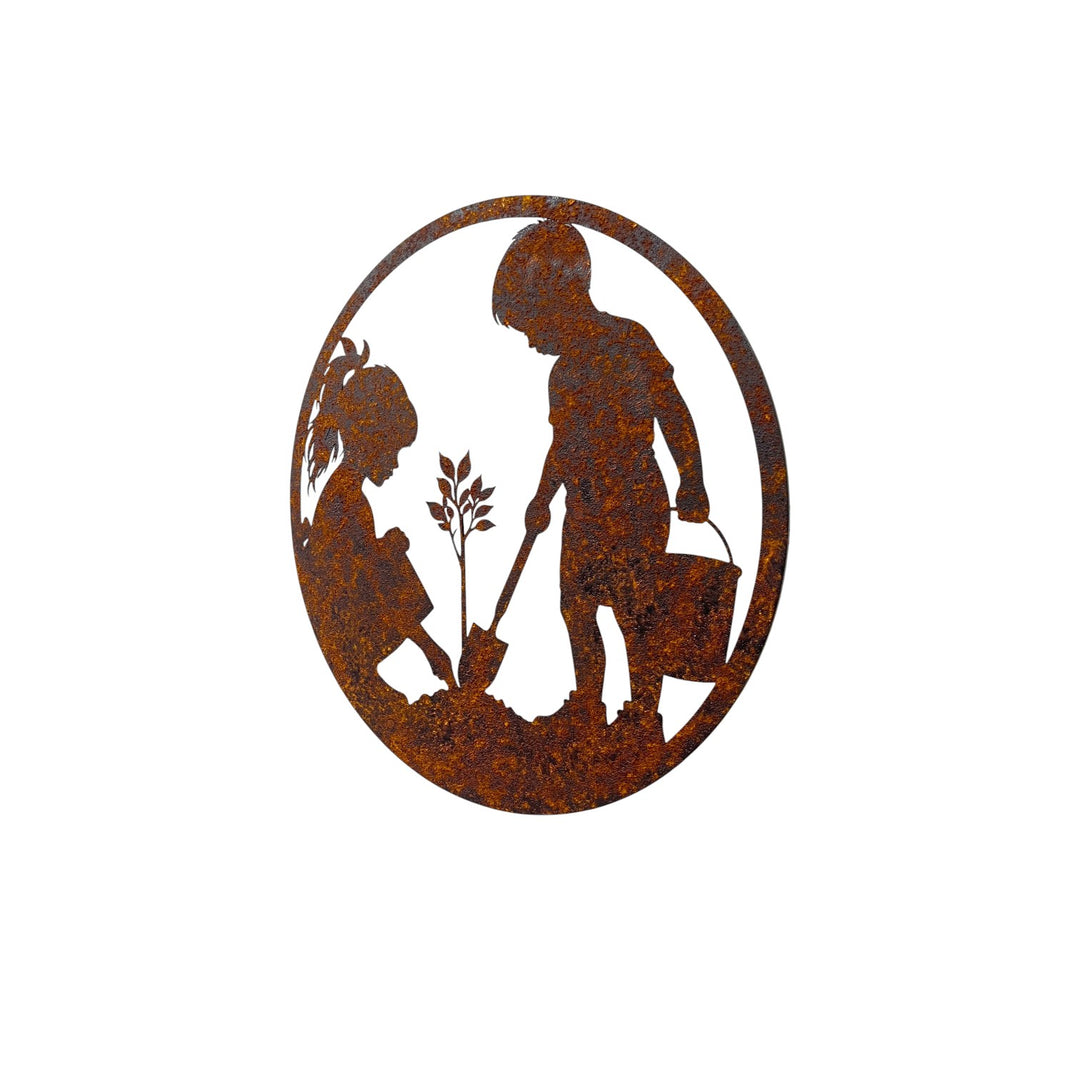 Willow &amp; Silk Laser Cut Kids in The Garden Wall Art  60x0.6x60cm