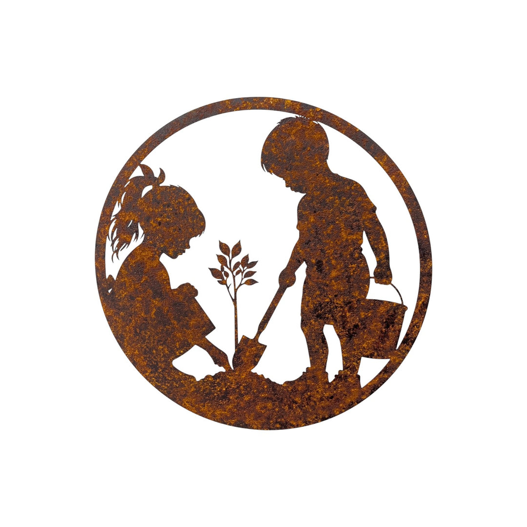 Willow &amp; Silk Laser Cut Kids in The Garden Wall Art  60x0.6x60cm