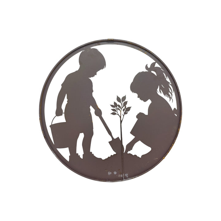 Willow &amp; Silk Laser Cut Kids in The Garden Wall Art  60x0.6x60cm