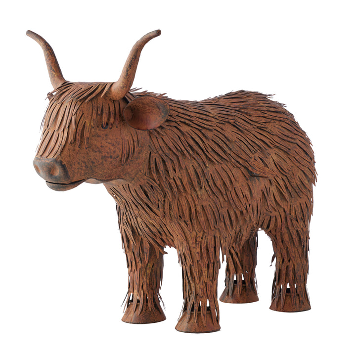 Willow &amp; Silk Highland Cow Garden Statue 64.5x35.5x53cm