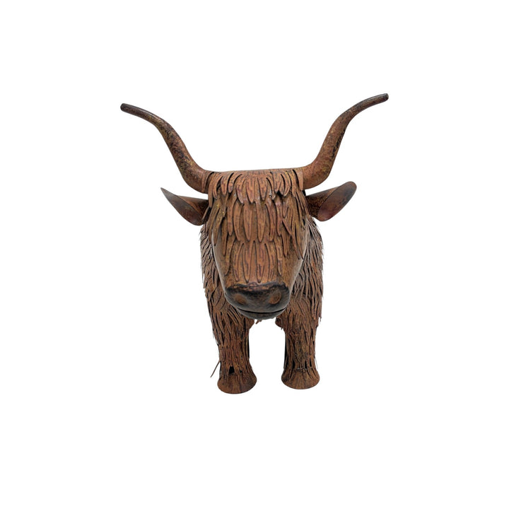 Willow &amp; Silk Highland Cow Garden Statue 64.5x35.5x53cm