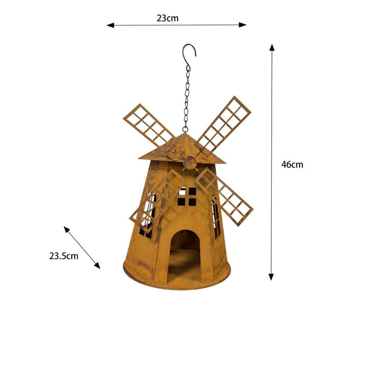 Willow &amp; Silk Dutch Windmill Birdhouse 23x23.5x46cm