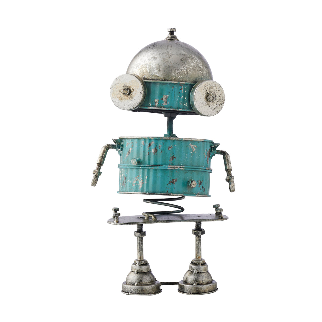 Willow &amp; Silk Blue Robot  Decoration 18.5x12.5x29.5cm