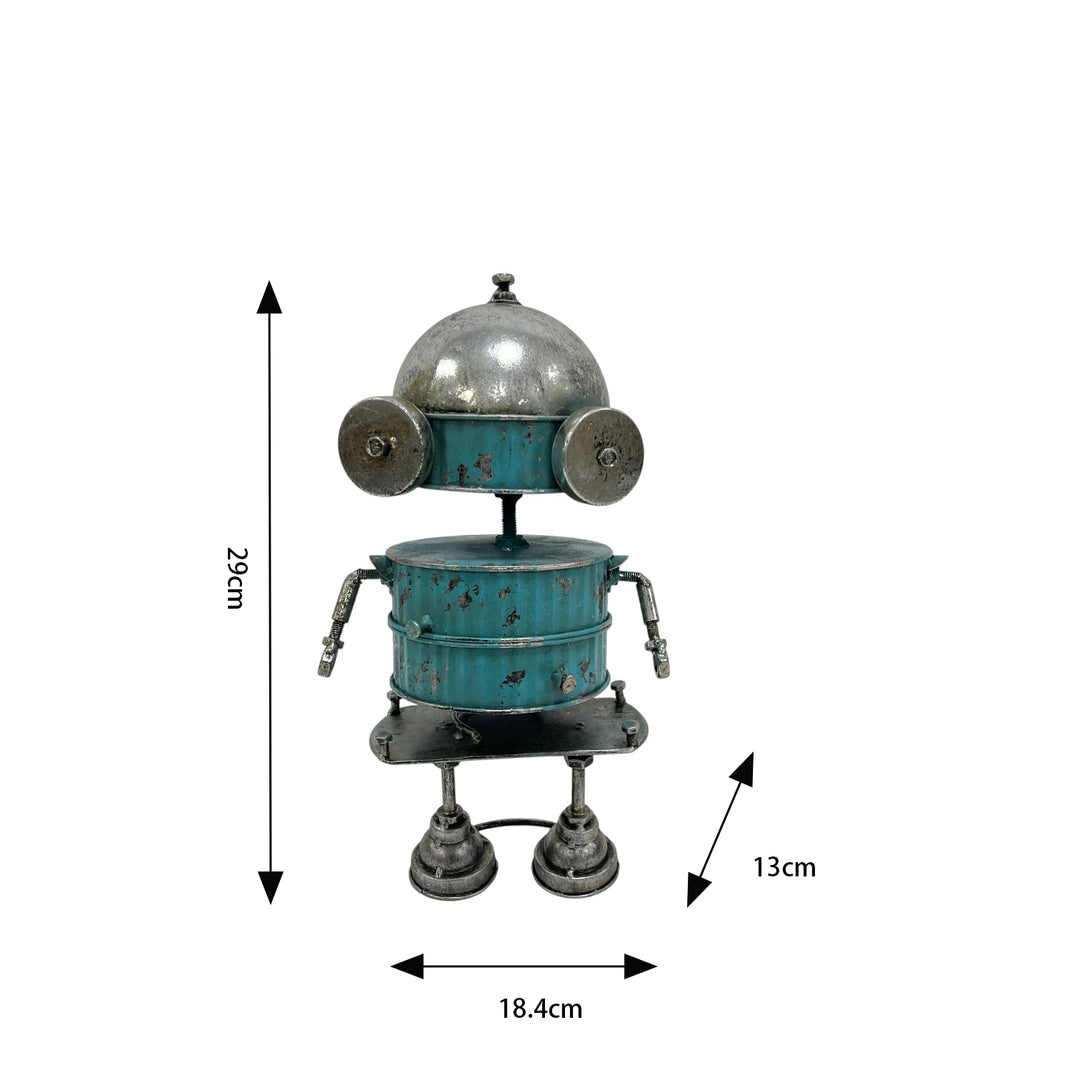 Willow &amp; Silk Blue Robot  Decoration 18.5x12.5x29.5cm