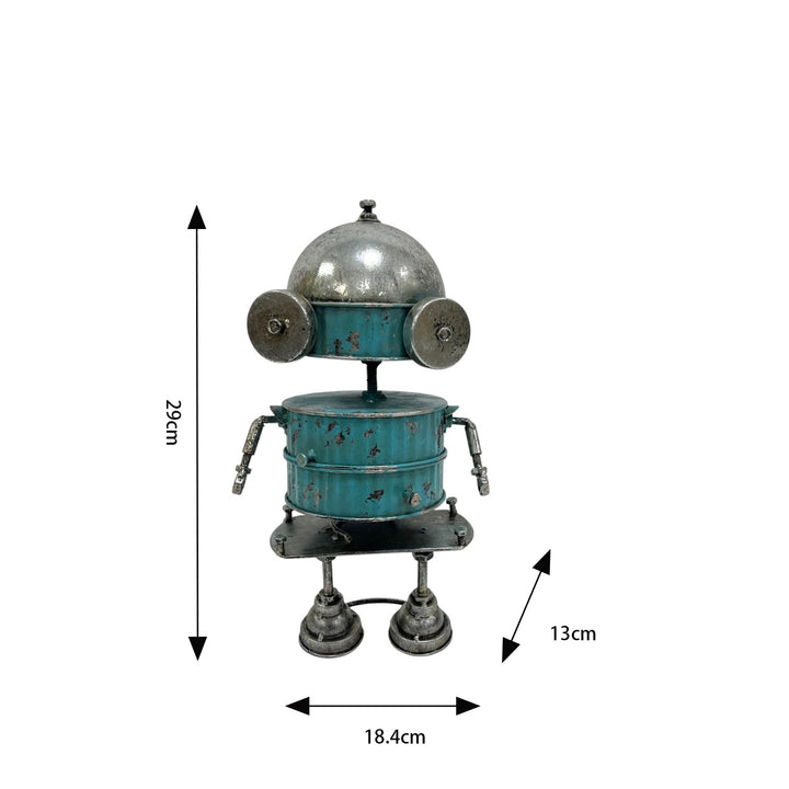 Willow &amp; Silk Blue Robot  Decoration 18.5x12.5x29.5cm