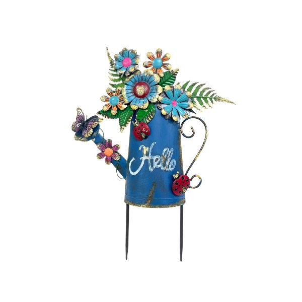 Willow &amp; Silk Blue Ladybug Wantering Can Stake 47x5.7x58.5 cm
