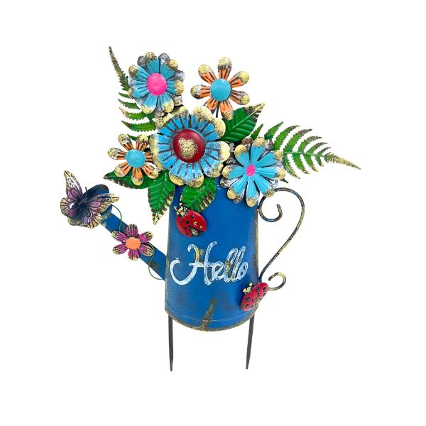 Willow &amp; Silk Blue Ladybug Wantering Can Stake 47x5.7x58.5 cm
