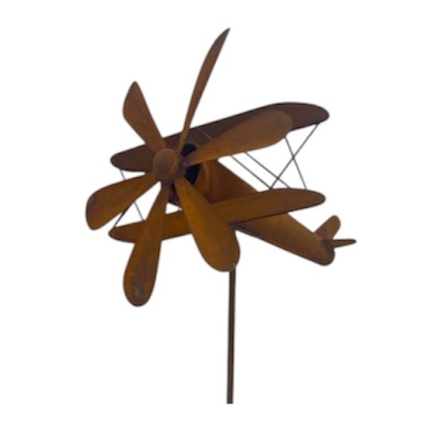 Willow &amp; Silk Plane Wind Spiner Stake 35x34x150cm