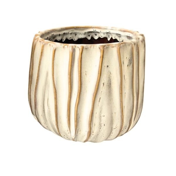 Willow &amp; Silk Ridge Planter Beige Small 18X18X17Cm