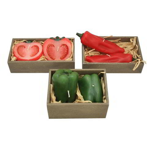 Willow &amp; Silk Two Tomato Shape Candles In Tray (4/36)