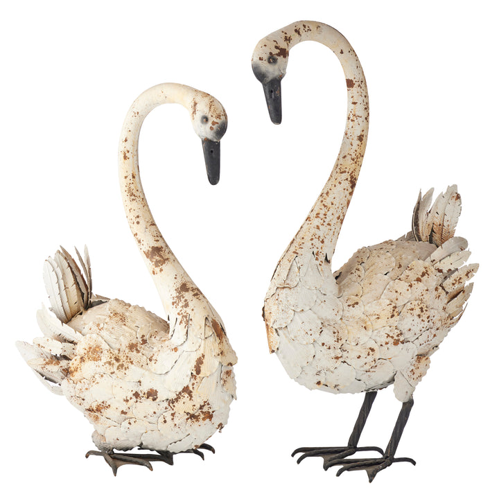 Willow &amp; Silk Garden Ornament Swan Couple
