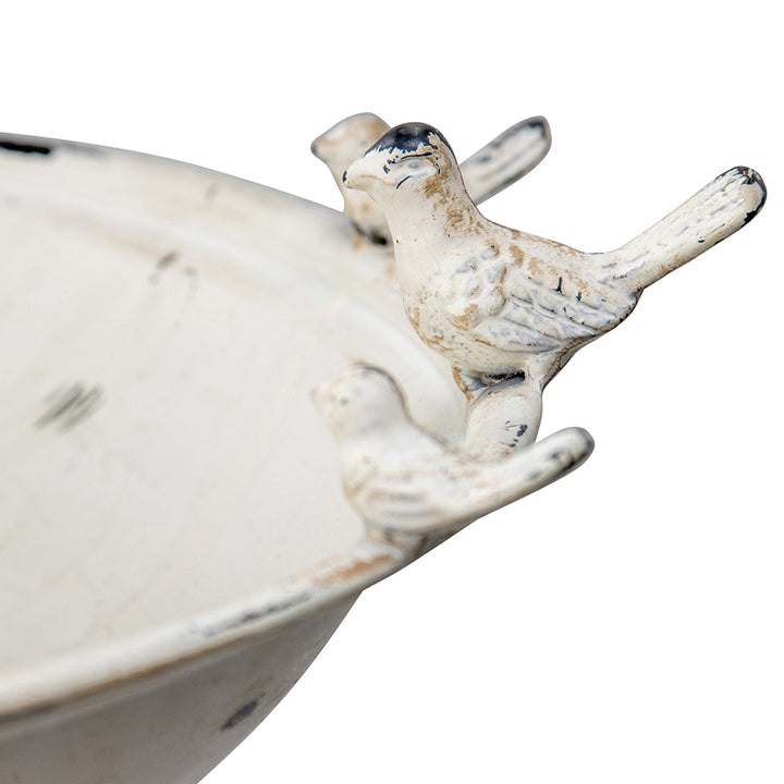 Willow &amp; Silk Birdbath Stand Decorative Large 76cm Antique White