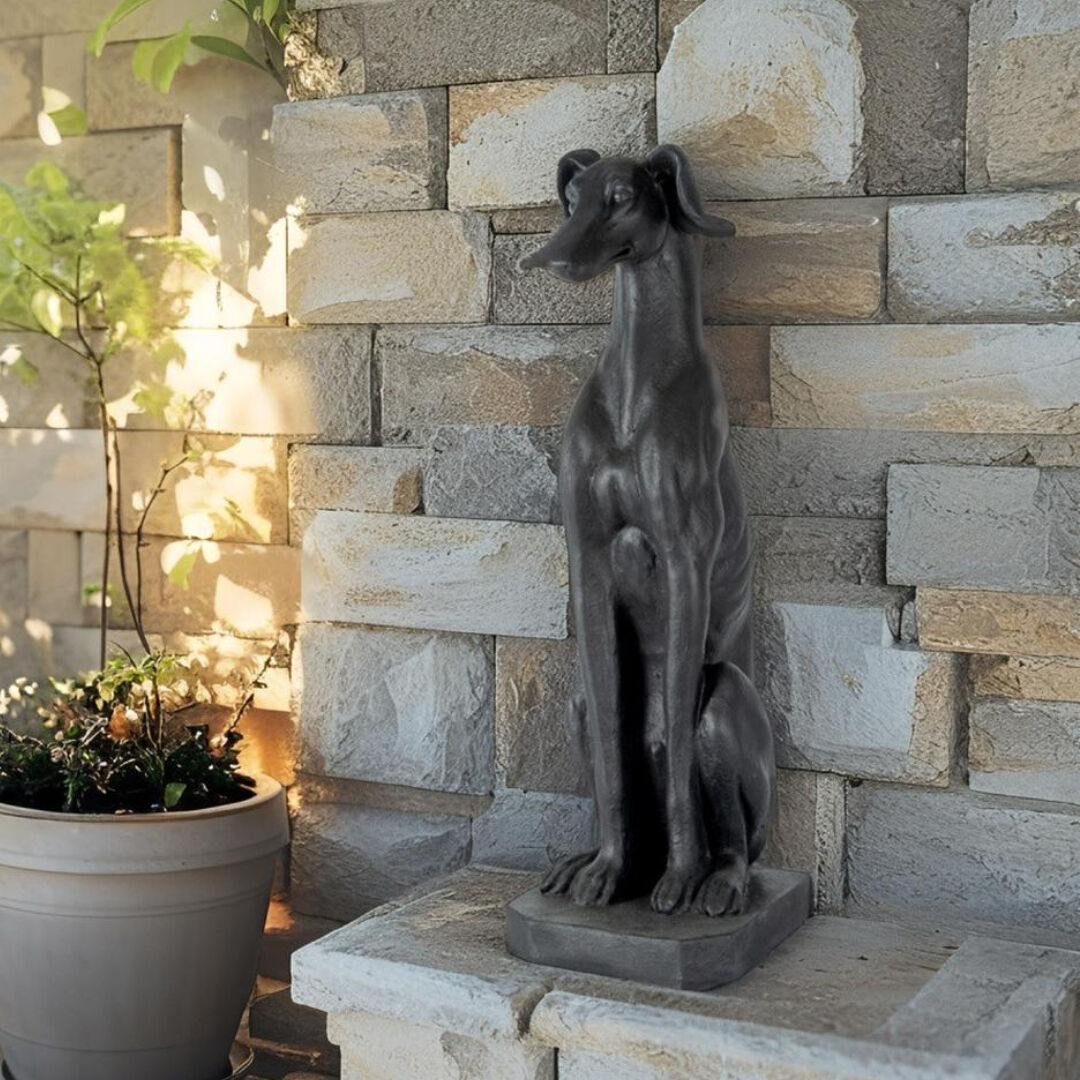 Willow &amp; Silk Majestic Sitting Greyhound Statue 35x26x82cm