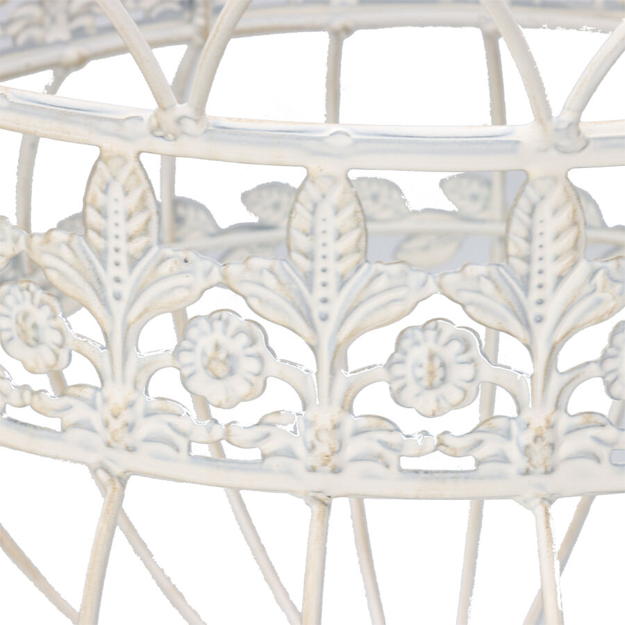 Willow &amp; Silk Antique White Outdoor Hanging Baskets Set of 2
