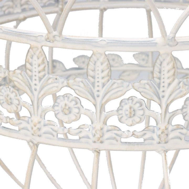 Willow &amp; Silk Antique White Outdoor Hanging Baskets Set of 2