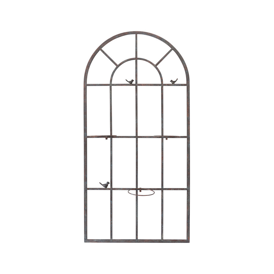 Willow &amp; Silk Wall Art French Window 130cm Rusty Green W/15cm Potholders