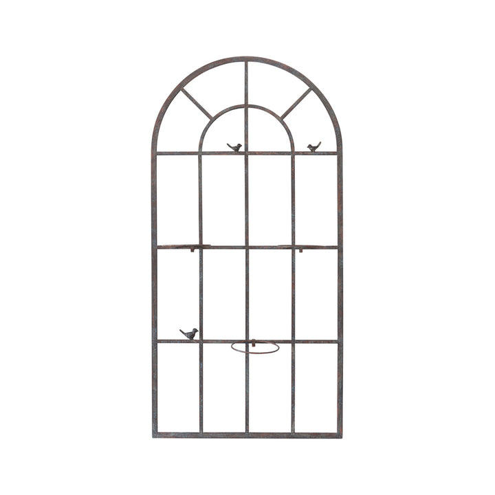 Willow &amp; Silk Wall Art French Window 130cm Rusty Green W/15cm Potholders