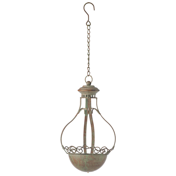 Willow &amp; Silk Metal 57cm Hanging Antique Green Provence Classic Pot/Planter