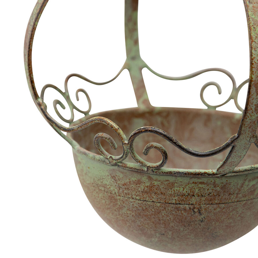 Willow &amp; Silk Metal 57cm Hanging Antique Green Provence Classic Pot/Planter