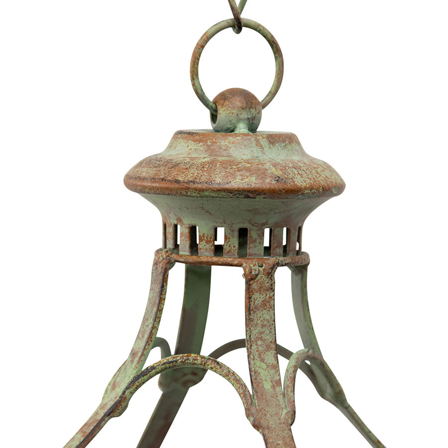 Willow &amp; Silk Metal 57cm Hanging Antique Green Provence Classic Pot/Planter