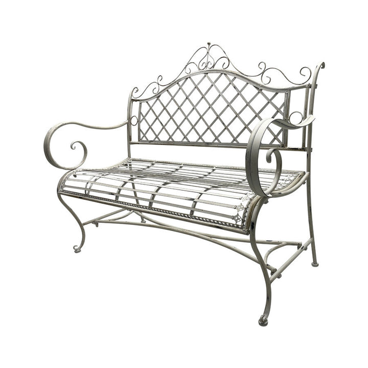 Willow &amp; Silk French Provincial Garden Bench Seat - Antique White